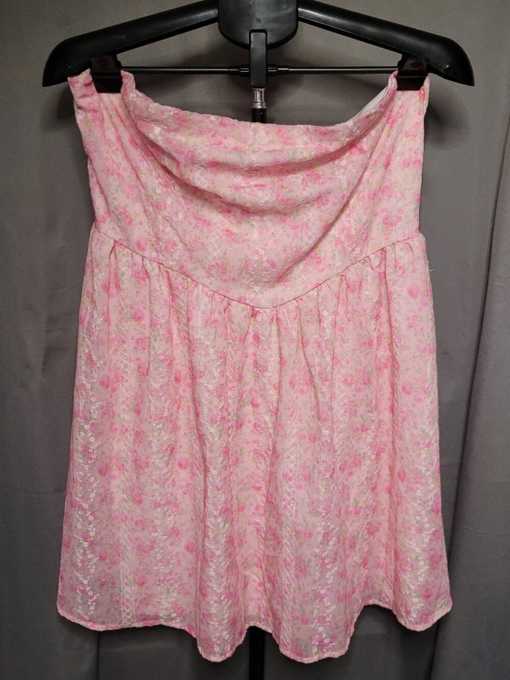 Altar'd State Pink Floral Strapless Mini Dress